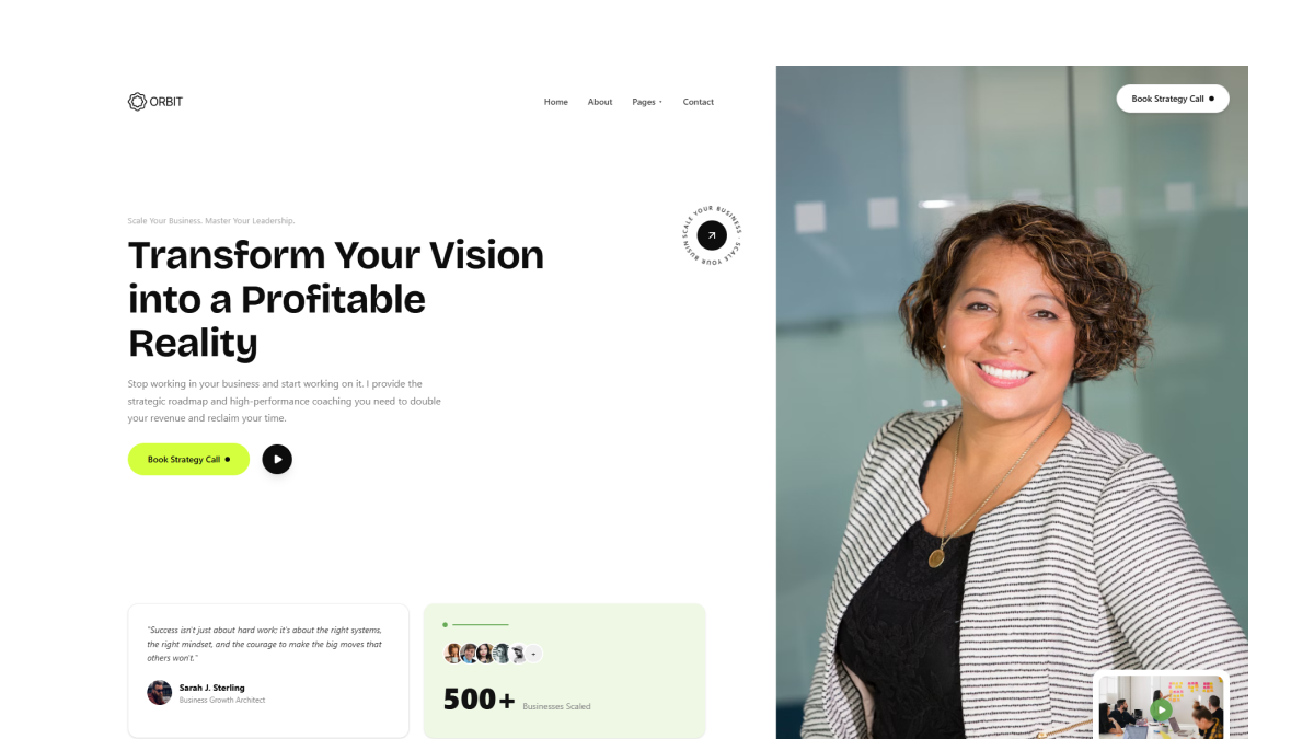 Personal Business Coach Hero Orbit